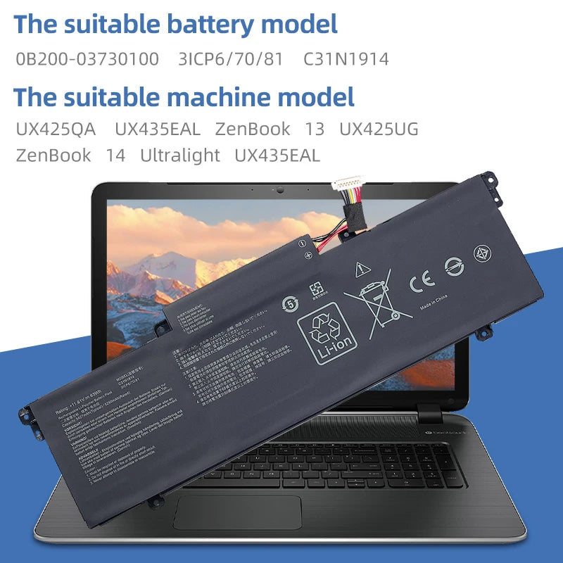SUOZHAN C31N1914 63Wh Battery for Asus ZenBook 14 UX435EA