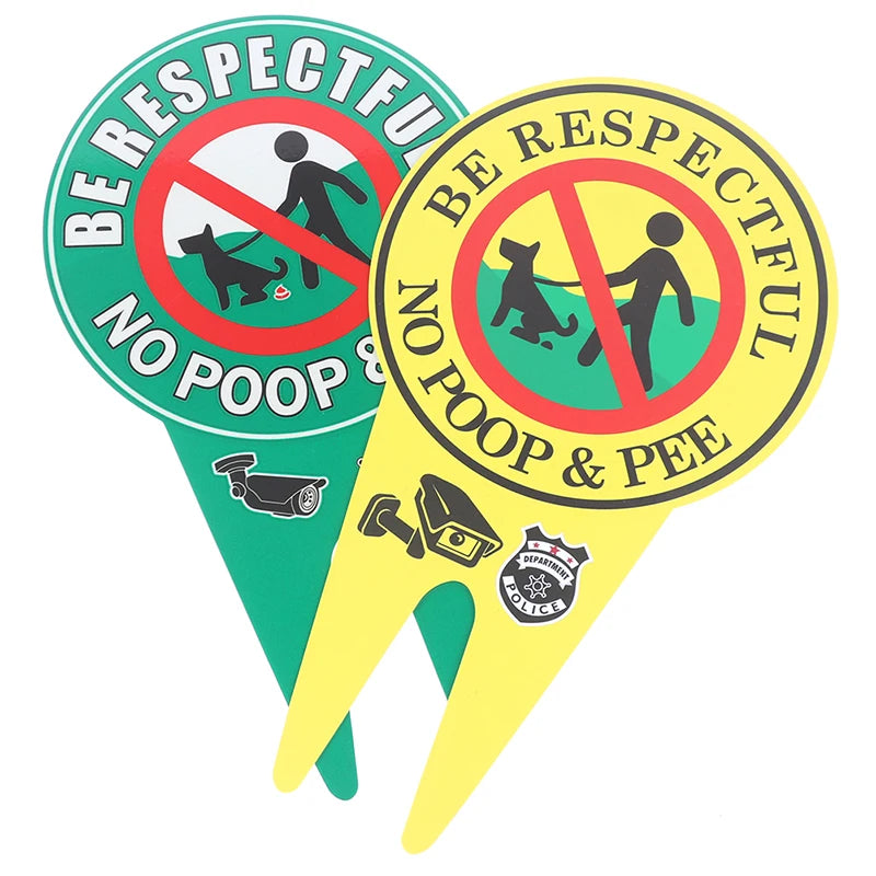 Double-Sided No Dog Fouling Garden Sign with Stake 12"x6"