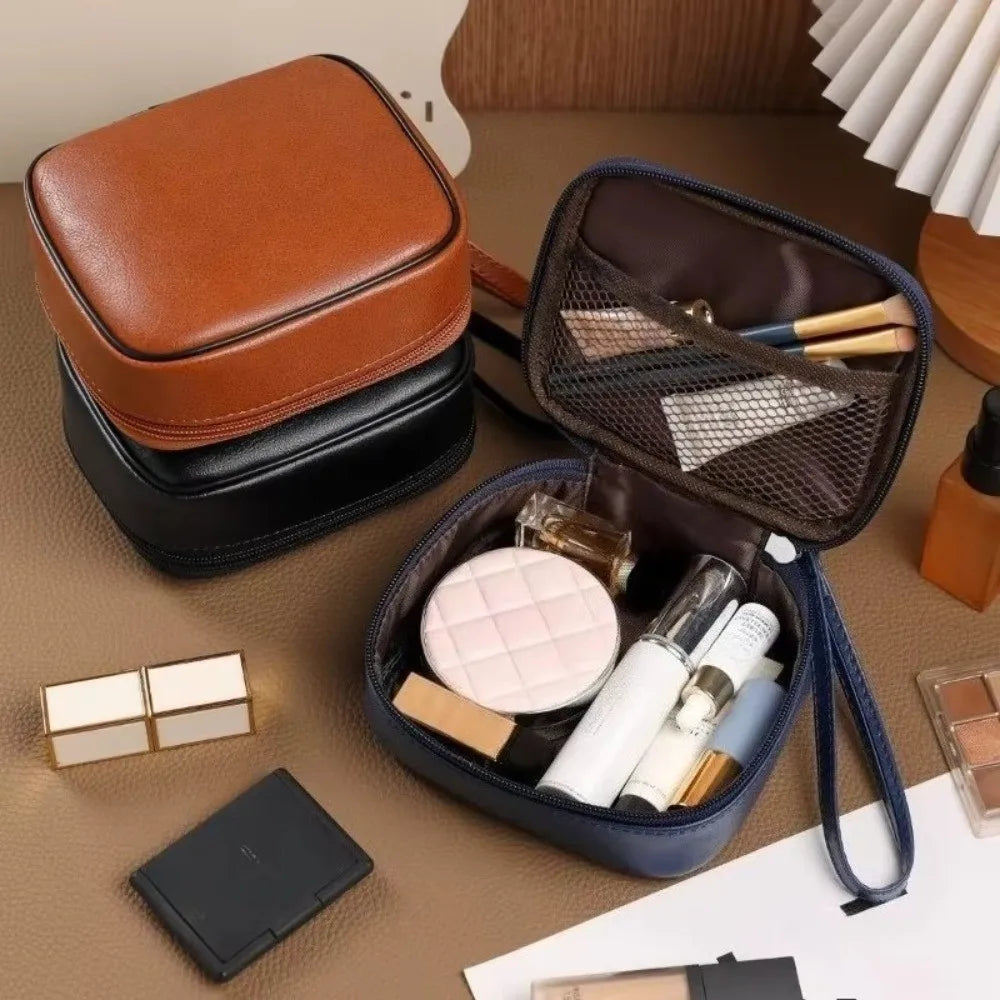 PU Leather Lipstick Pouch – Large Capacity Travel Makeup Bag