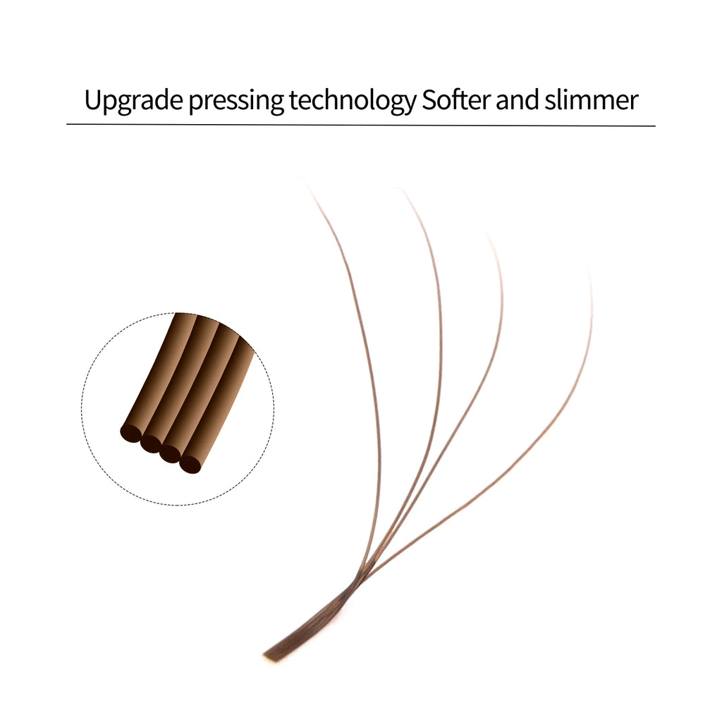 XIUSUZAKI Brown 4D W-Shape Premade Fan Eyelash Extensions
