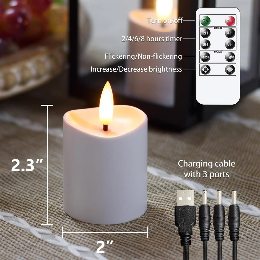 Rechargeable Flameless LED Candles with Remote – 6 Pack