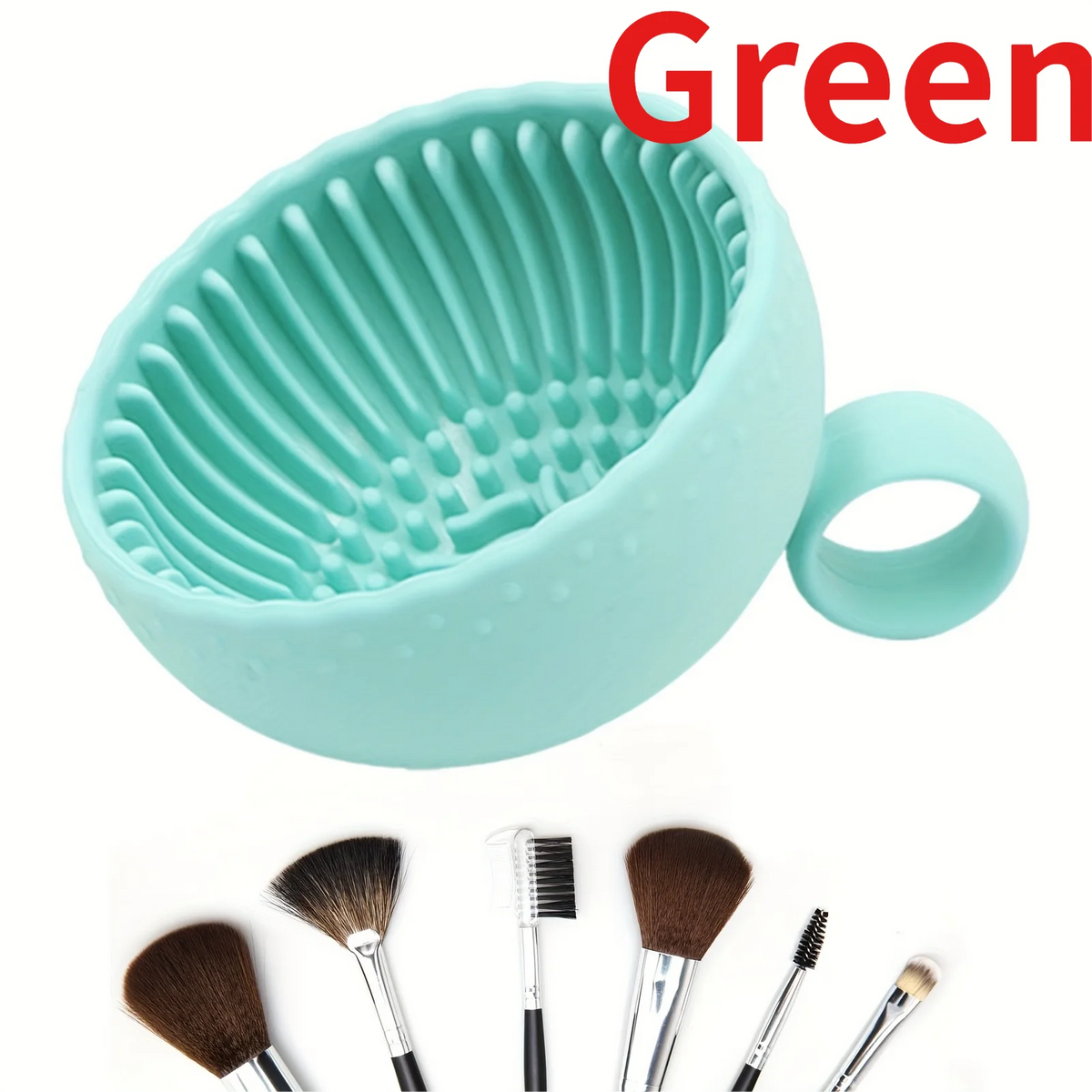 Silicone Makeup Brush Cleaner Bowl & Scrubber Mat