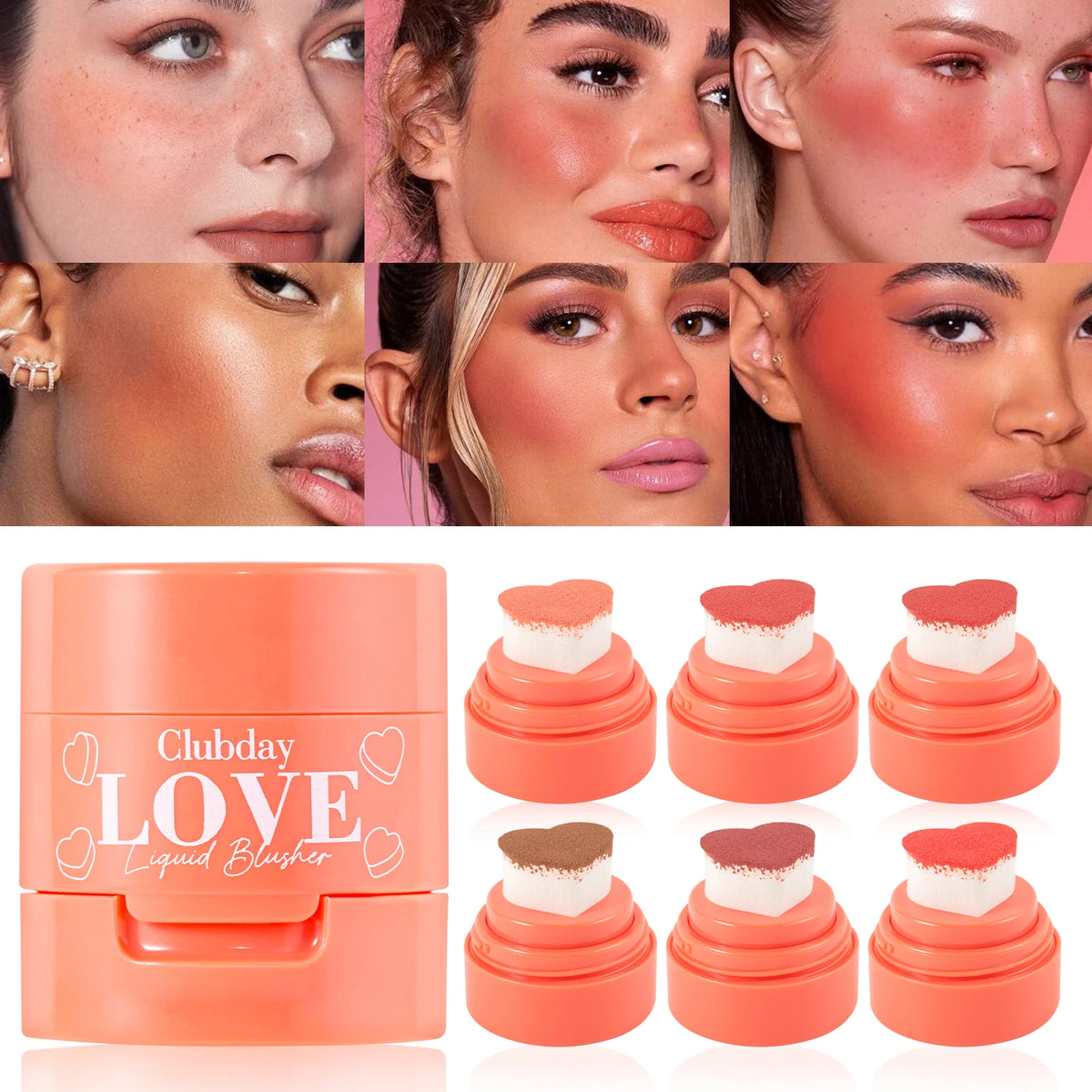OREADEX Heart Stamp Liquid Blush – Waterproof Coral Pink