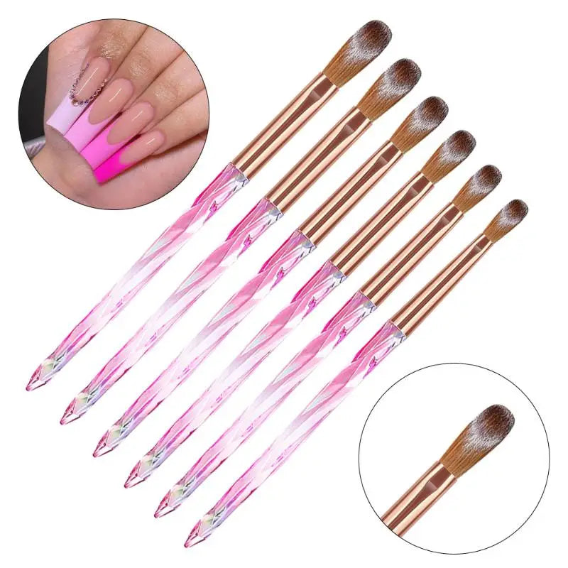 6-Piece Acrylic Nail Brush Set – 3D Carving & Extensions