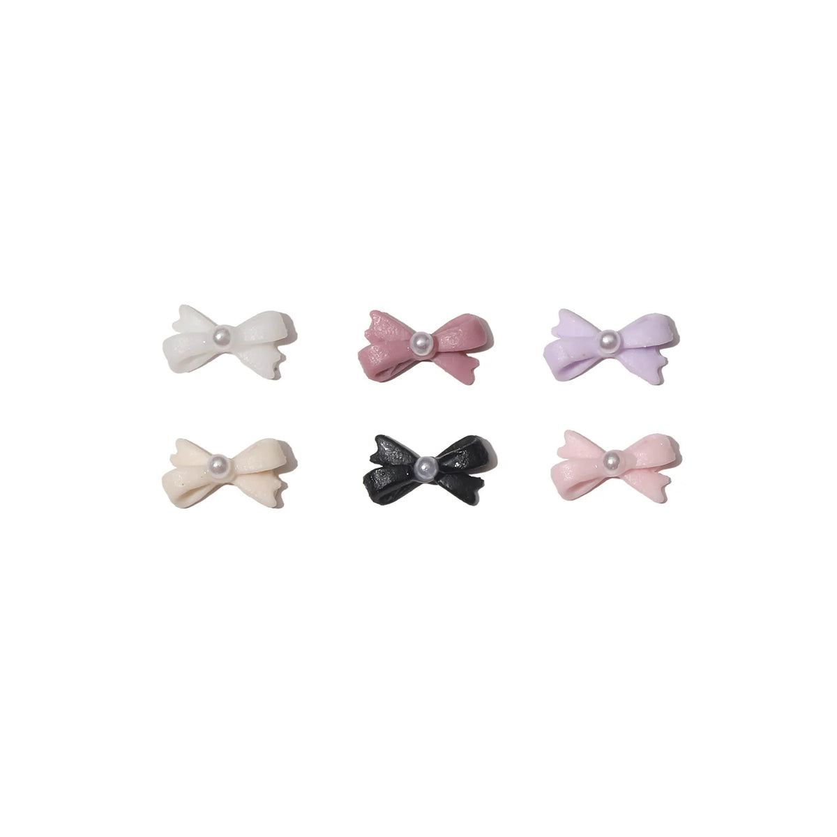 20pcs 3D Bowtie Nail Charms Pearl Bow Rhinestone Nail Art