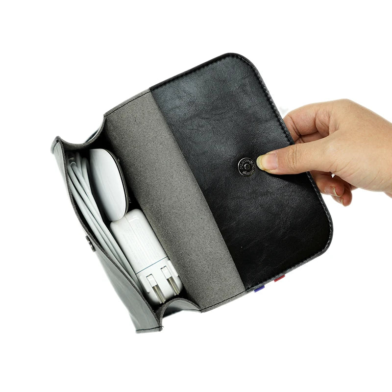 VIBE Magnetic PU Leather MacBook Accessories Storage Pouch