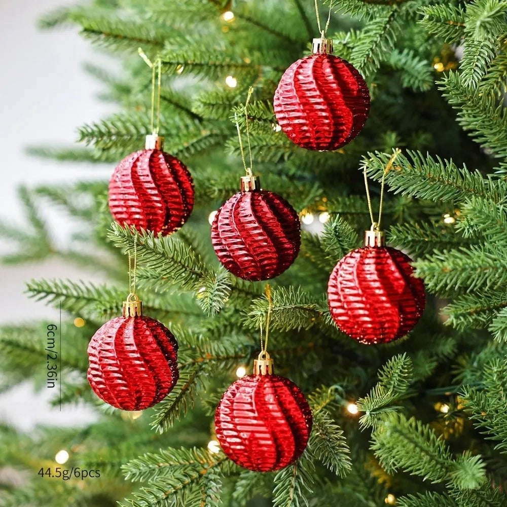 6cm Electroplated Christmas Ball Ornaments Set of 6 – Xmas Tree