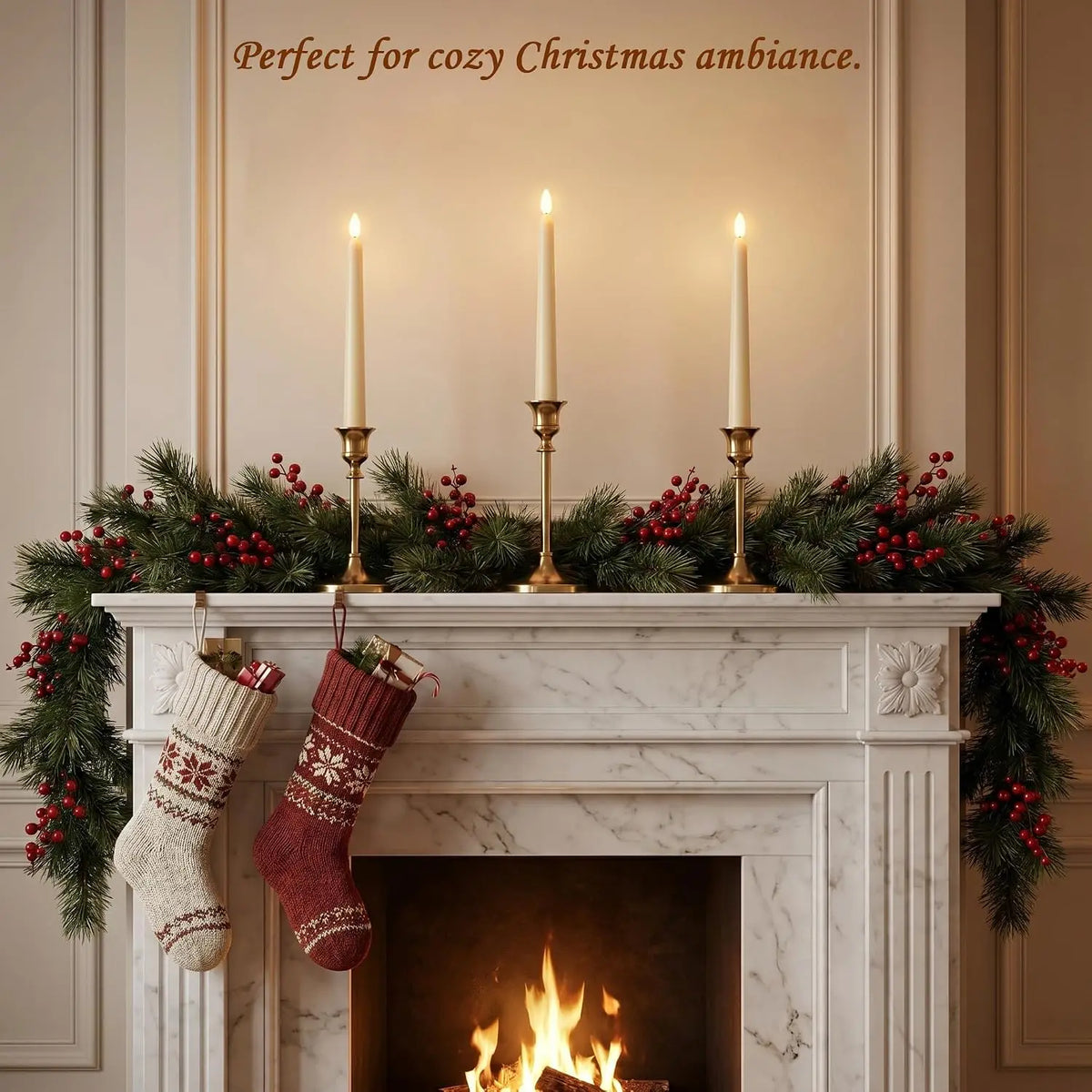 6 Flameless LED Taper Candles with 10-Key Remote | Battery