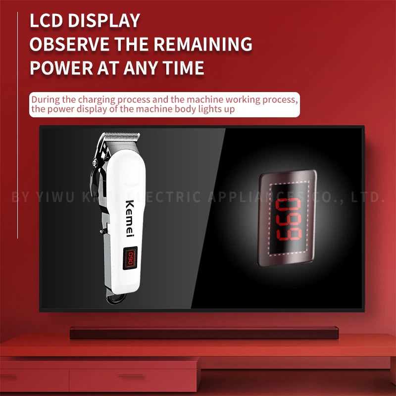 Kemei Rechargeable Hair Clipper & Beard Trimmer for Men