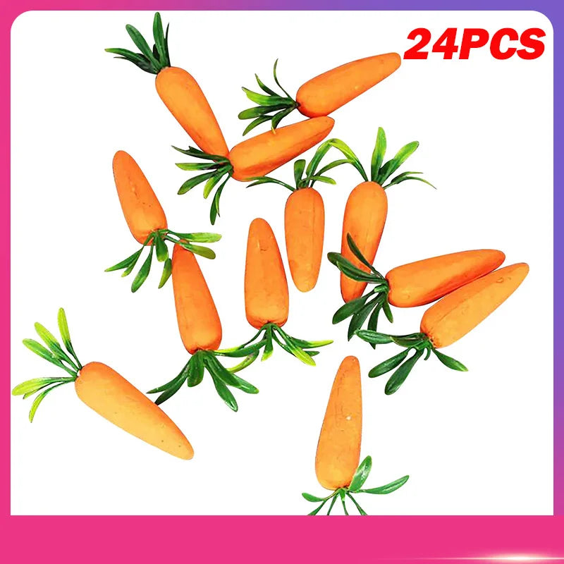 12-Pack Artificial Foam Carrots Easter Party Décor Ornaments
