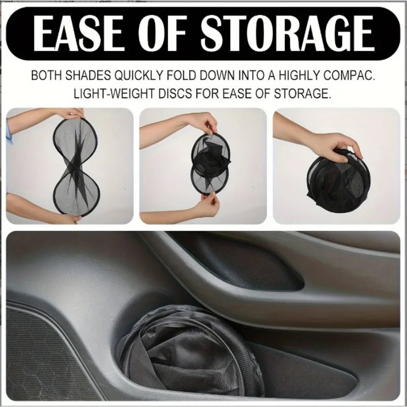 Car Window Sun Shade UV Protection + Suction Cups – 2/4 PCS