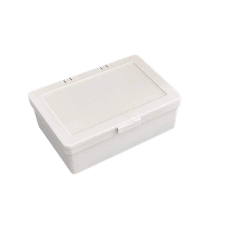 White Flip-Top Plastic Storage Box – Desk Organizer