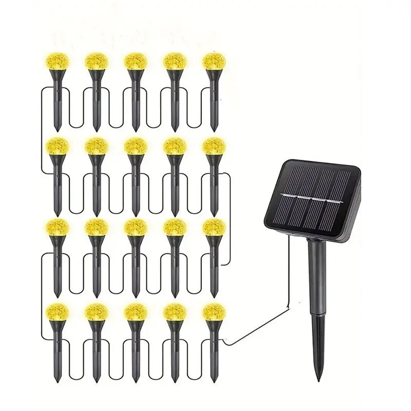 Solar Warm String Lights 20-in-1 | 8 Modes Waterproof Garden