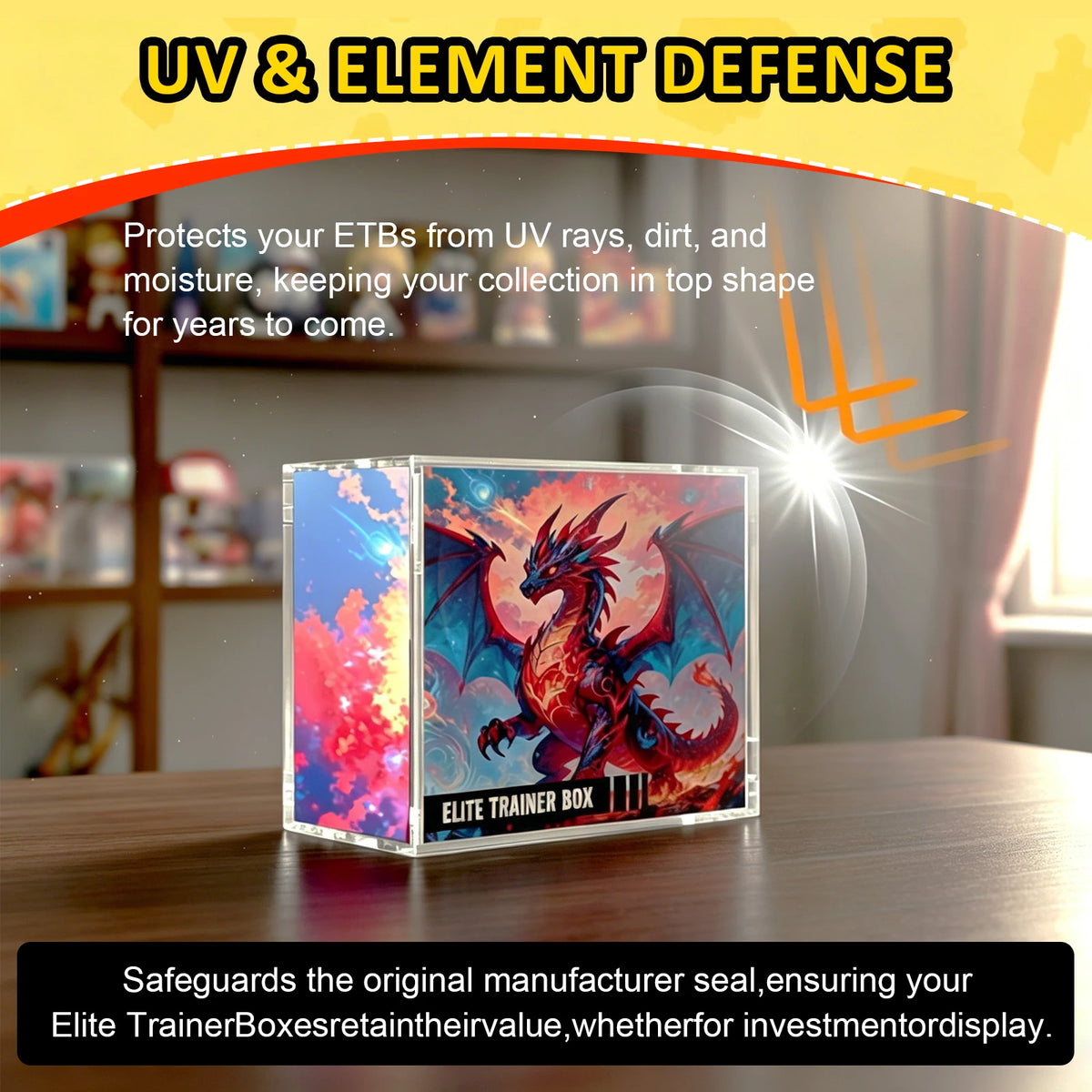 Acrylic Display Case for Pokémon Booster Box – Magnetic Anti-UV