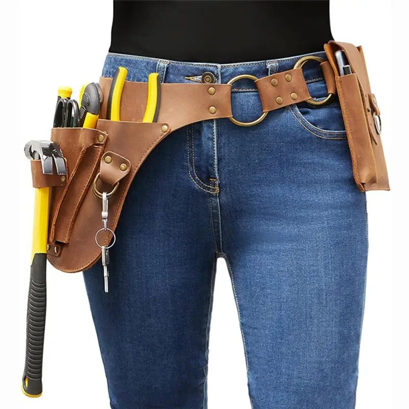 PU Leather Garden Tool Belt & Utility Storage Bag