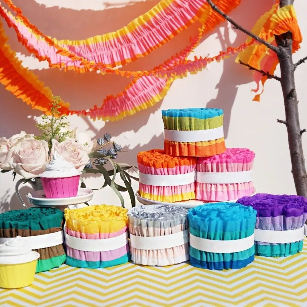 Macaron Crepe Paper Streamers 3M Colorful Party Ribbon Roll