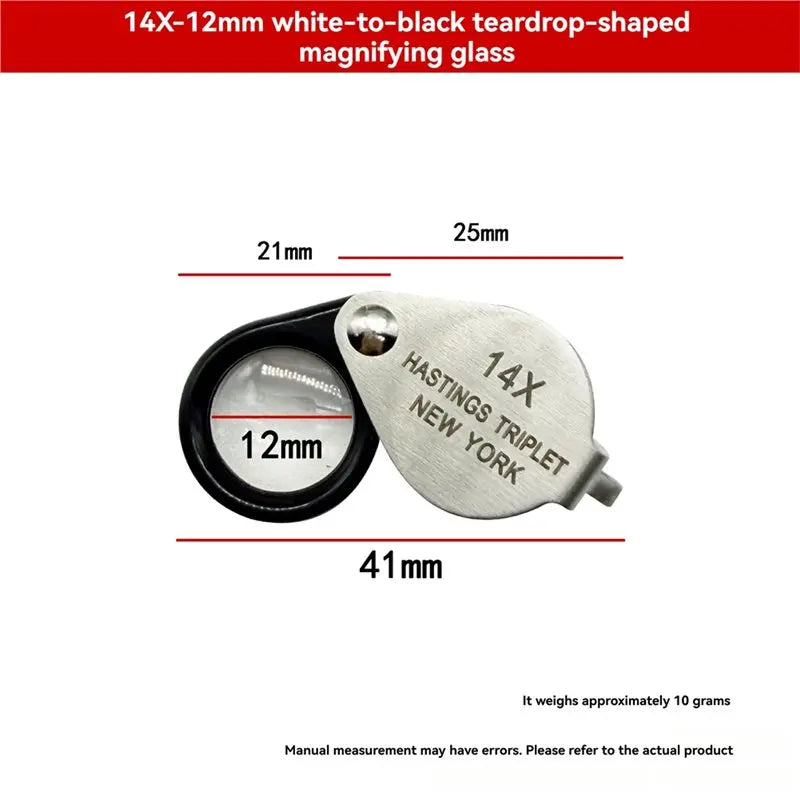 Foldable 14X Triplet Jeweler's Loupe Magnifier – 12mm Pocket Glass