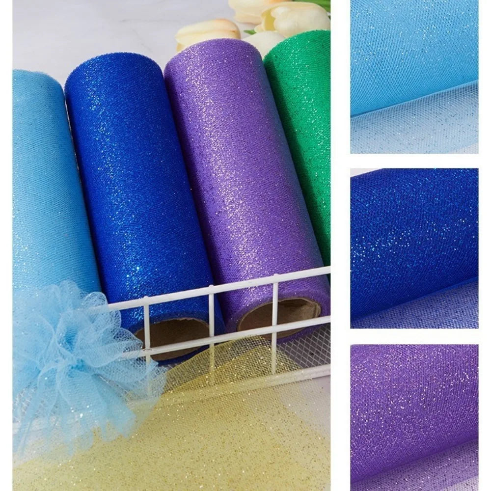 Glitter Sequin Mesh Tulle Fabric Roll 50 Yards DIY Decor Craft