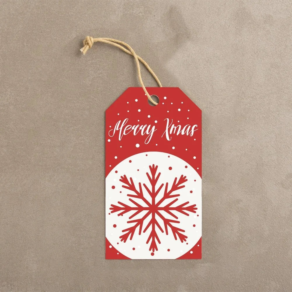 50Pcs Christmas Gift Tags with Twine – Cartoon Holiday Labels