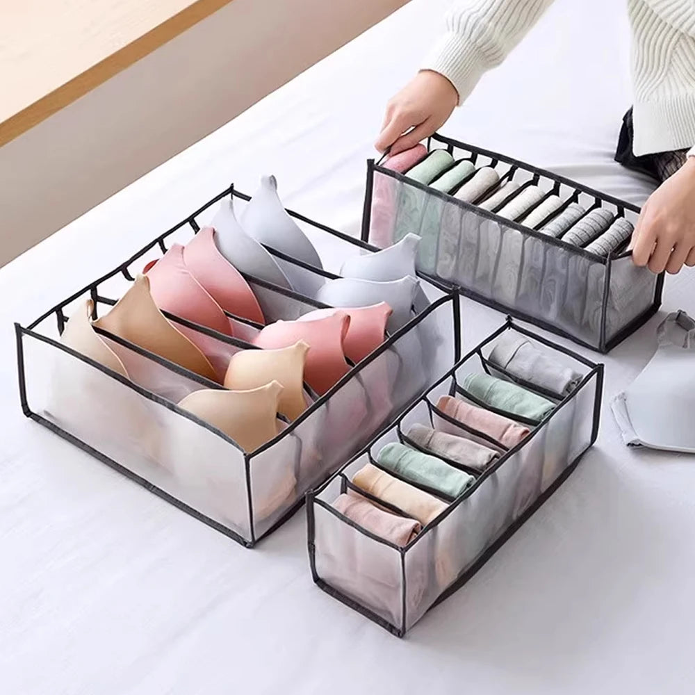 3-Piece Foldable Drawer Organizer – 30-Grid Wardrobe Storage Set