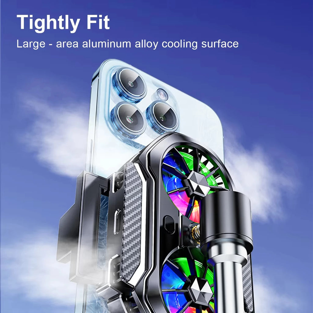 Semiconductor Dual Fan Phone Cooler for Gaming & Streaming