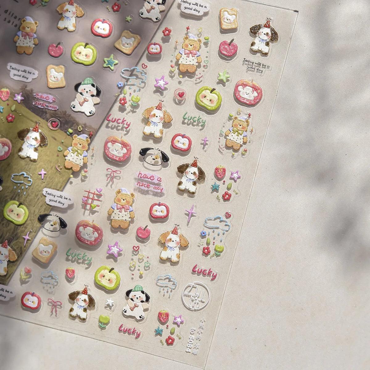 5D Embossed Teddy Bear Nail Art Stickers – DIY Manicure Decals