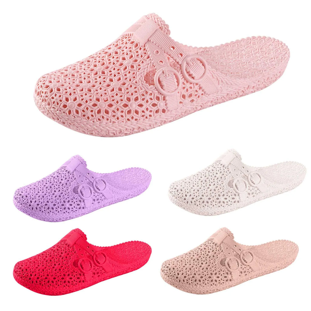 Women's Hollow Out Breathable Slip-On Slippers – Summer Style