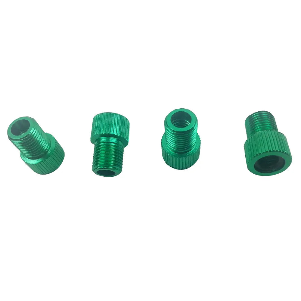 4-Pack Aluminum Presta Valve Adapter for Bike Tires – Green