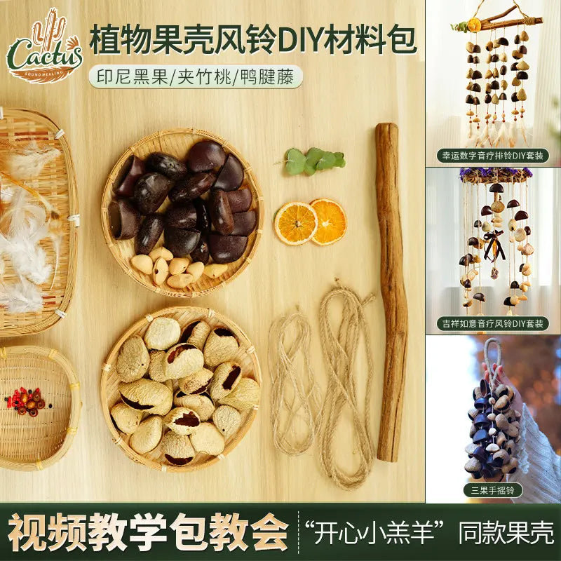 Indonesian Natural Nut Shell Wind Chime DIY Craft Kit