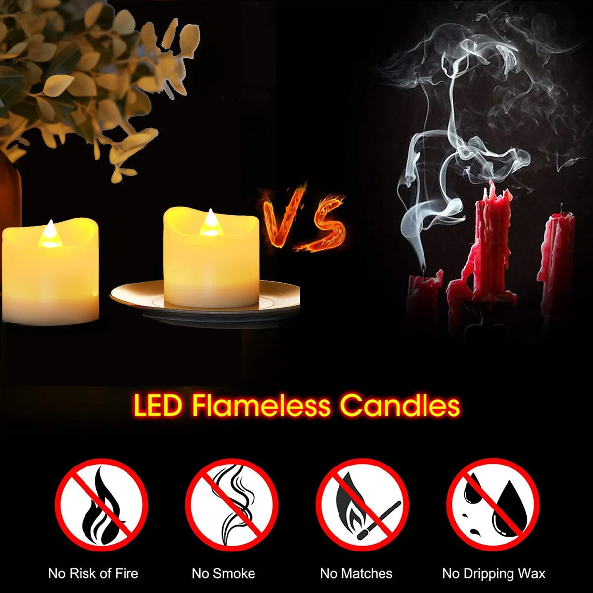 LED Flameless Tea Lights with Remote – Flickering Battery Candles