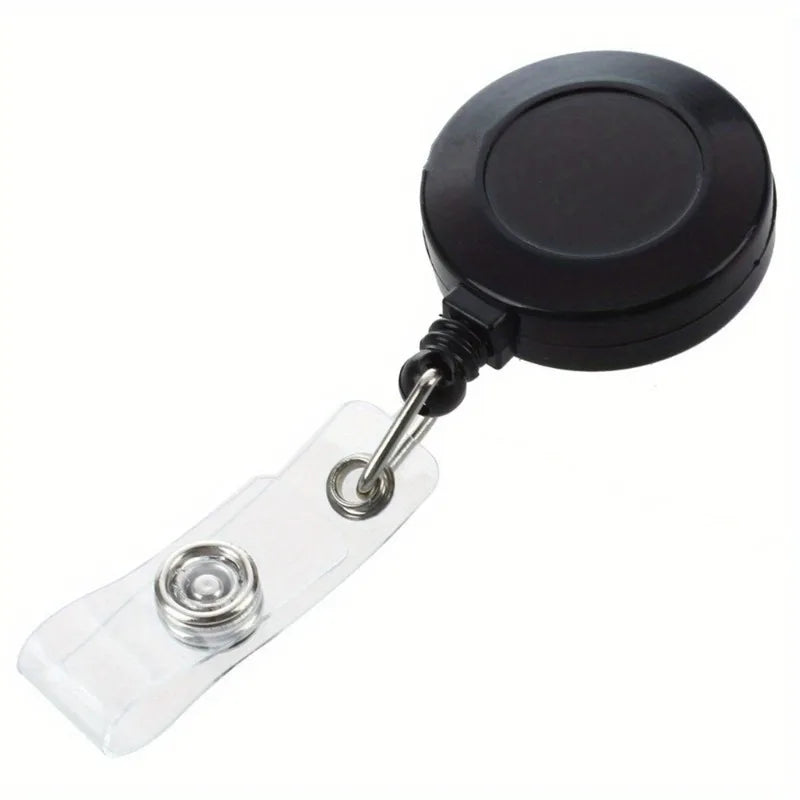 2-Pack Retractable Badge Holder Reel Clips with Key Ring