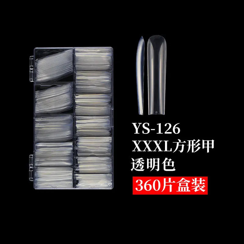 360/504pcs Extra Long Square Clear Nail Tips – Full/Half Cover