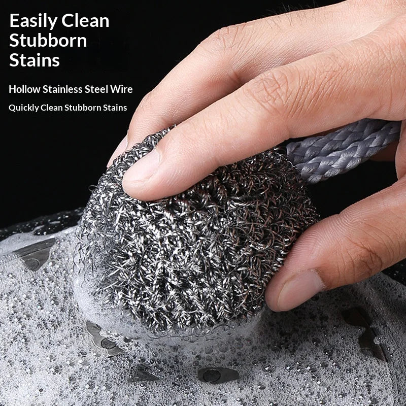 Stainless Steel Wire Cleaning Ball with Hanging Rope | VIBE