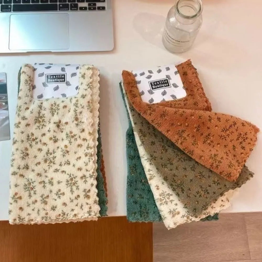 4-Pack Quick-Dry Microfiber Flower Dish Towels – Kitchen & Bath