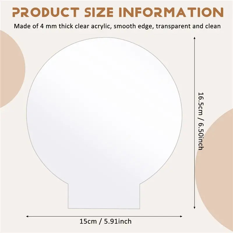 4-Pack Clear Round Acrylic Sheets 4mm – LED Base & DIY Signs