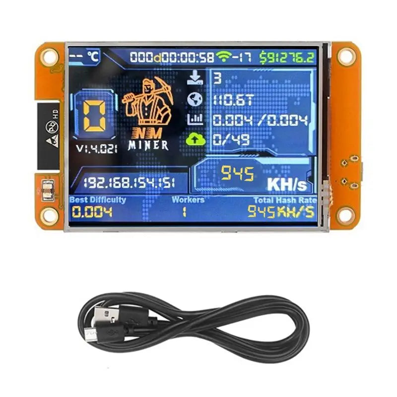 NMMiner NerdMiner 945KH/S Bitcoin Solo Lottery Miner 2.8" Display