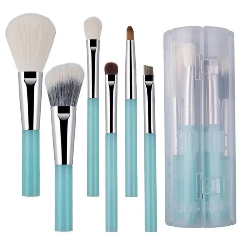 SHXIZMY 6-Piece Portable Makeup Brush Set with Roll-Up Case