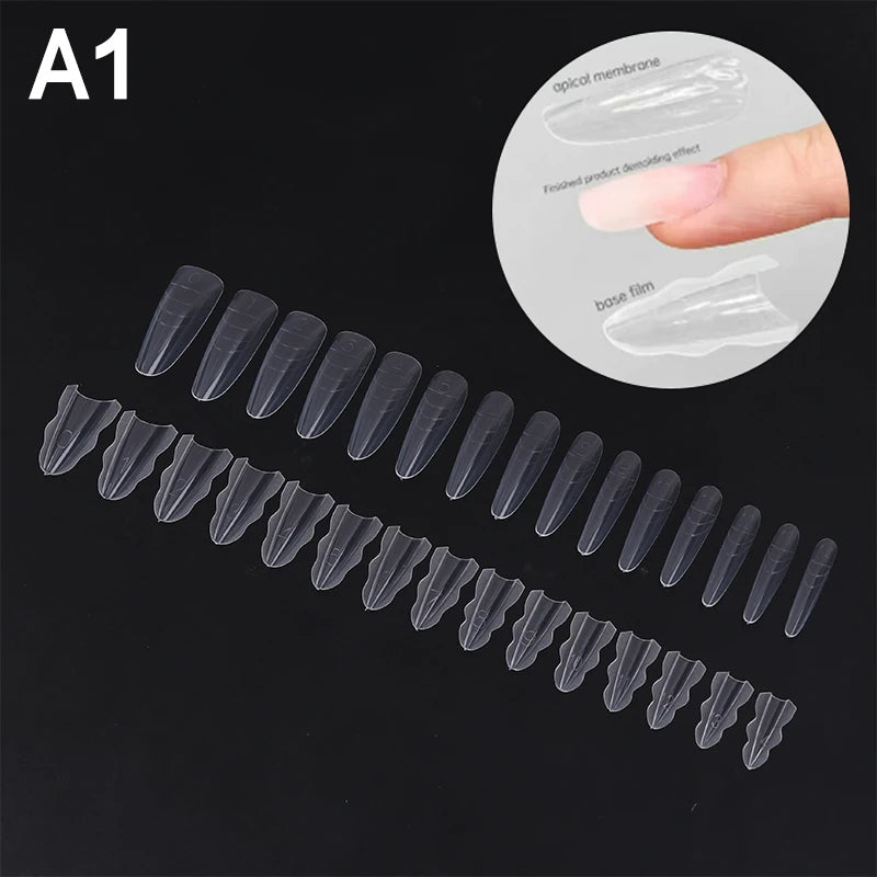 60Pcs Reusable Poly Dual Forms Nail Gel Mold Extension Tips