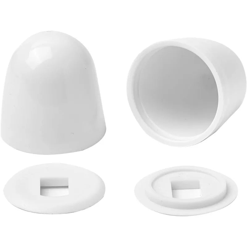 2-Pack Universal Round Toilet Bolt Caps with Extra Washers