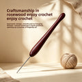 Red Sandalwood Crochet Hook – Polished Stainless Steel Needle