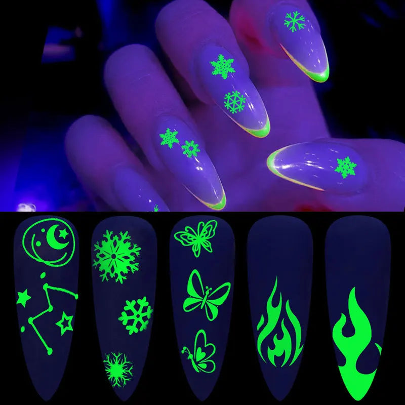 Glow in the Dark Nail Art Stickers – Halloween DIY Manicure