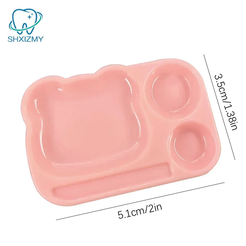 Cartoon Nail Art Color Mixing Palette with Brush Holder
