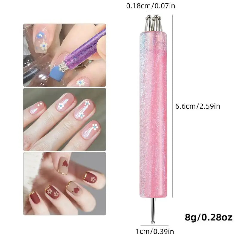 5Pcs Dual-Ended Nail Art Dotting Pen & Liner Brush Set