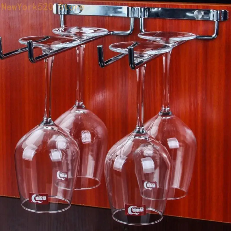 10-Inch Double Row Wine Glass Rack – Holds 6 Glasses