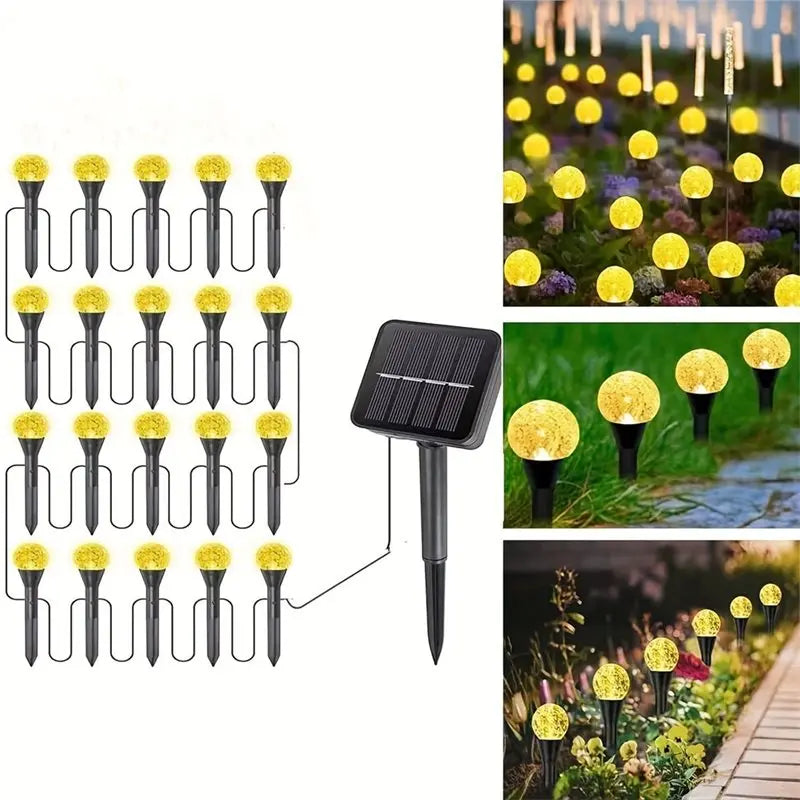 Solar Warm String Lights 20-in-1 | 8 Modes Waterproof Garden