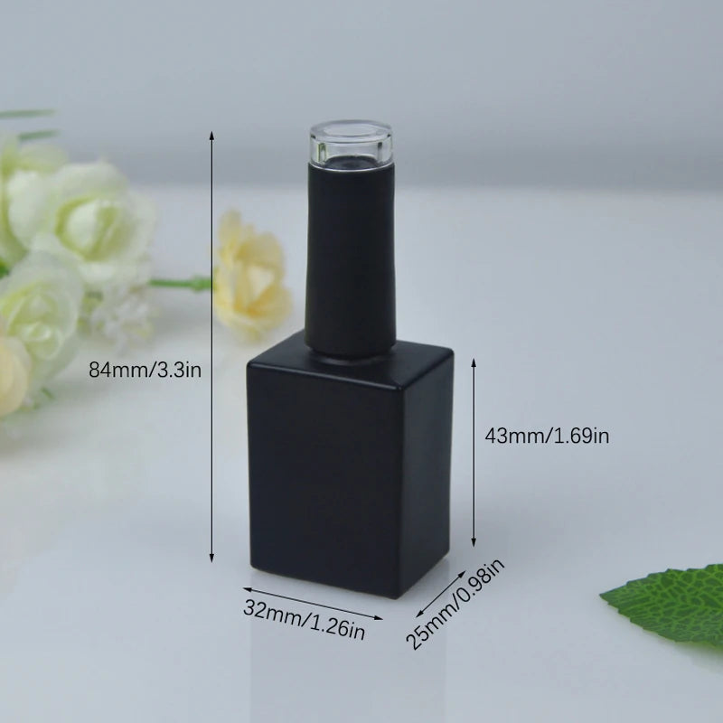 15ml Glass Nail Polish Bottles with Brush – Empty Cosmetic Jars