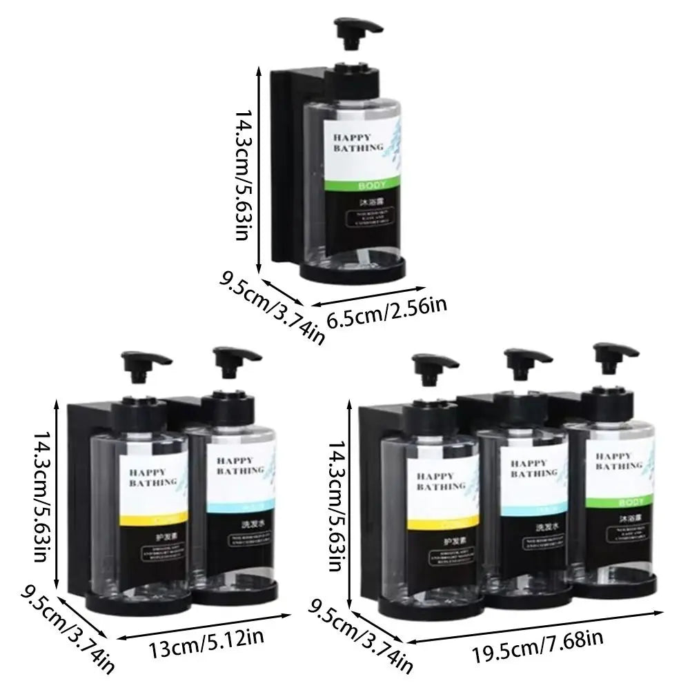 300ml Wall-Mounted Pump Dispenser Bottles for Shower – Amber