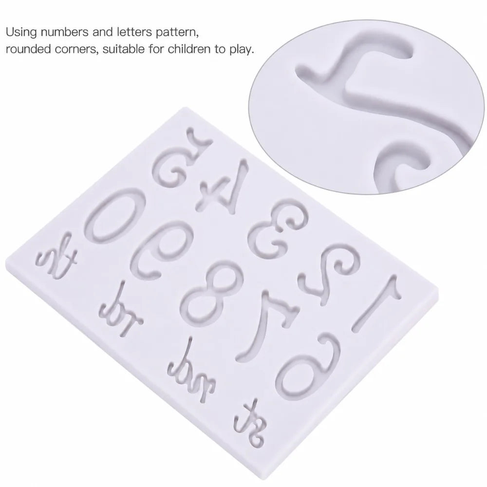 Silicone Number & Letter Fondant Mold for Cake Decorating