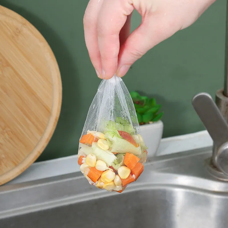 Disposable Sink Strainer Bags Fine Mesh Drawstring Drain Filter