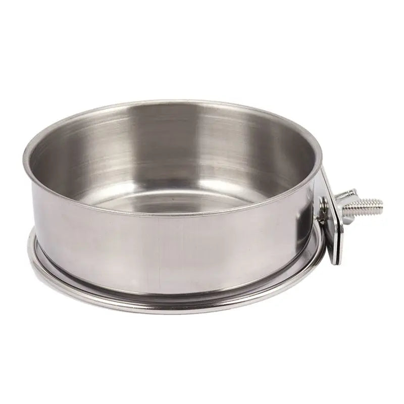 6-Pack Stainless Steel Bird Feeding Cups with Clamp Holder